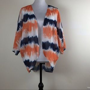 Kimono Orange/White/Blue Tie Dye Sz M